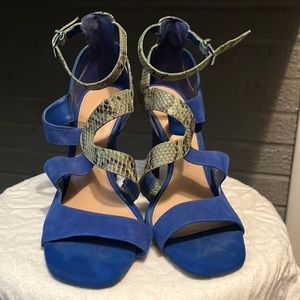 Blue suede sandals